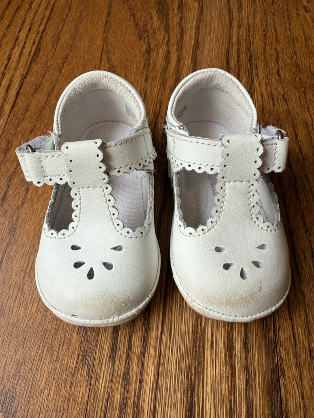 Angel White T-Strap Scalloped Toddler Dress Shoes
